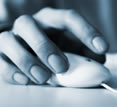 Hand on mouse Hand on mouse