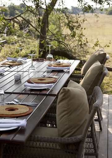 Phinda Game Reserve, South Africa - Vlei Lodge eating on deck Phinda Game Reserve, South Africa - Vlei Lodge eating on deck