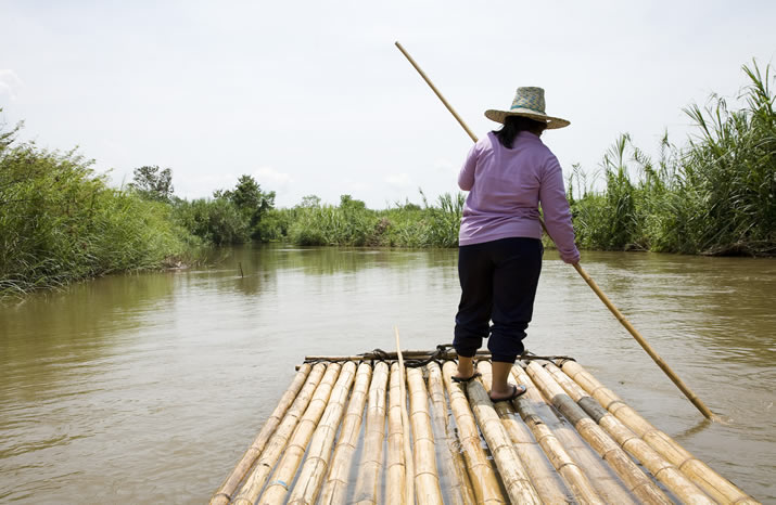 Chiang Dao Nest, Chiang Dao, Thailand - bamboo raft