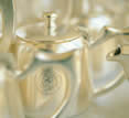 India, Delhi, The Imperial Hotel, silver teapots